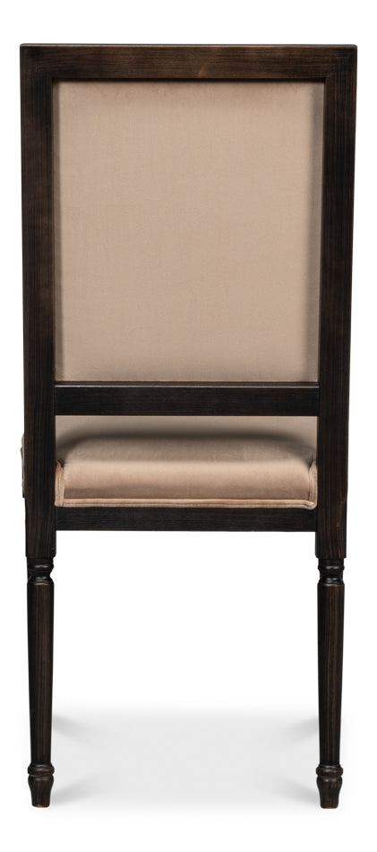 American Home Furniture | Sarreid - Square Back Side Chair Nero Toffee - Set of 2