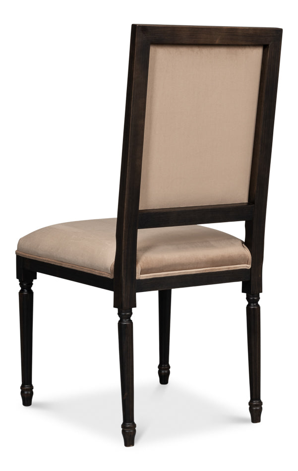 American Home Furniture | Sarreid - Square Back Side Chair Nero Toffee - Set of 2