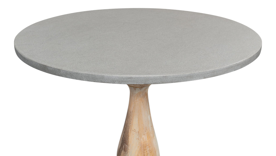 American Home Furniture | Sarreid - Bistro Table - Ant. Oak - Grey Stone Top