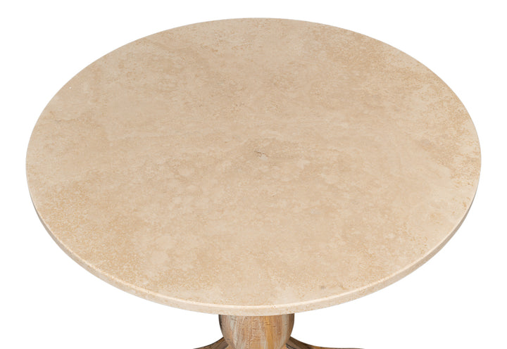 American Home Furniture | Sarreid - Bistro Table - Ant. Oak Shiny Trav.Top