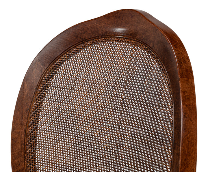 Oval Cane Back S/Chair, Walnut,Taupe Vel