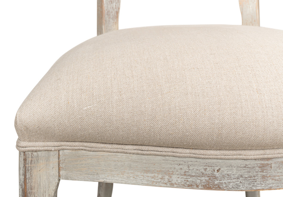 American Home Furniture | Sarreid - Oval Cane Back S/Chair - Grey Oak - Flax - Set of 2