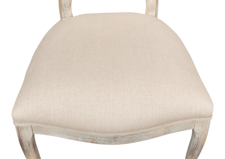 American Home Furniture | Sarreid - Oval Cane Back S/Chair - Grey Oak - Flax - Set of 2