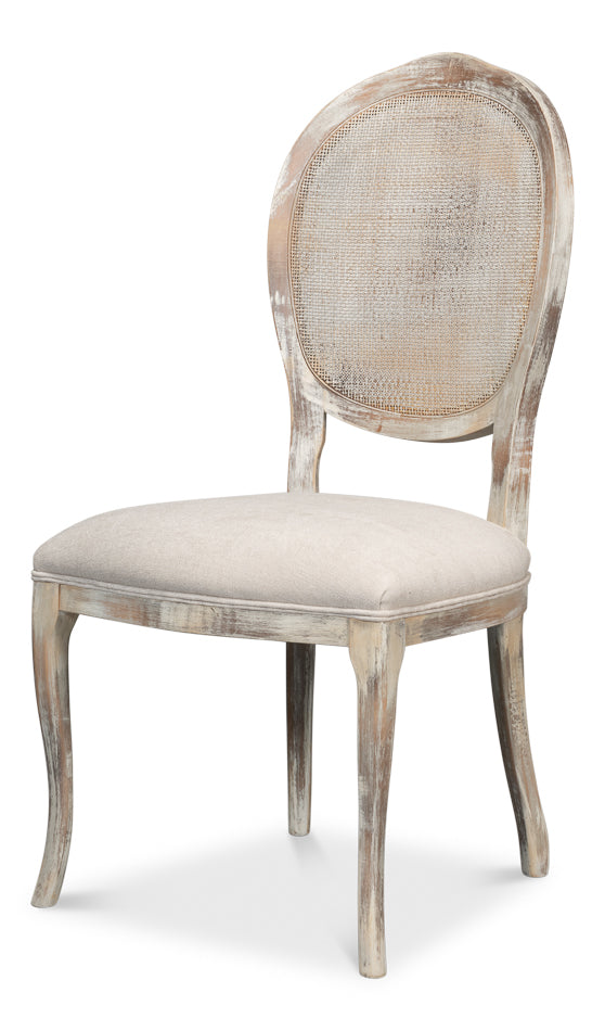 American Home Furniture | Sarreid - Oval Cane Back S/Chair Grey Oak - Taupe - Set of 2