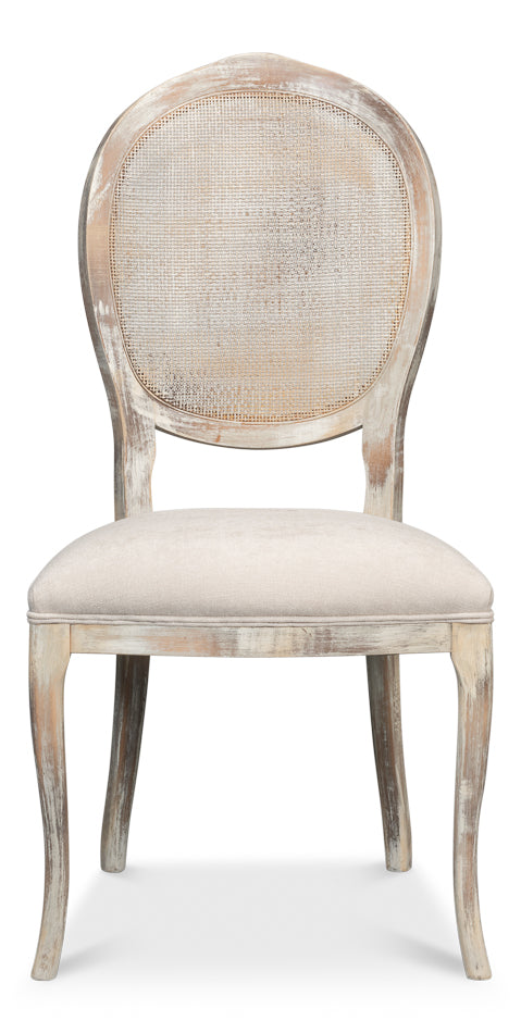 American Home Furniture | Sarreid - Oval Cane Back S/Chair Grey Oak - Taupe - Set of 2