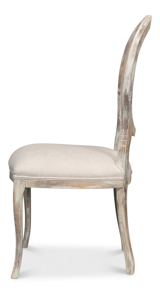 American Home Furniture | Sarreid - Oval Cane Back S/Chair Grey Oak - Taupe - Set of 2