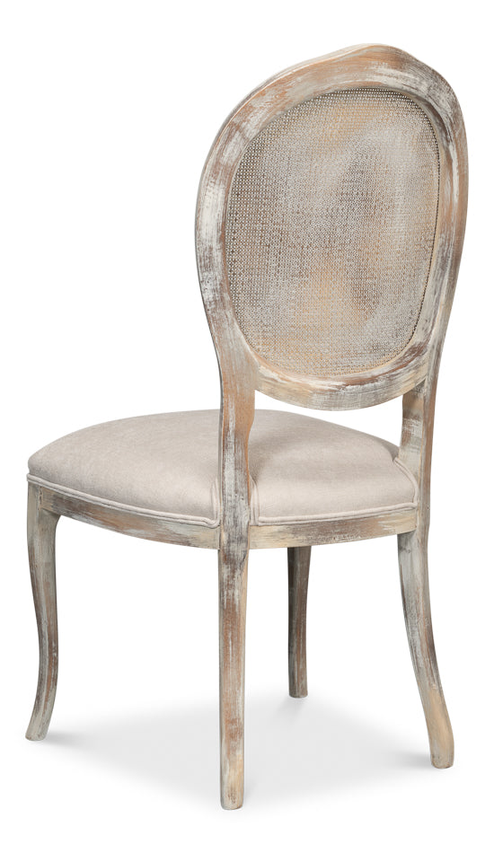 American Home Furniture | Sarreid - Oval Cane Back S/Chair Grey Oak - Taupe - Set of 2