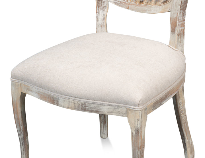 American Home Furniture | Sarreid - Oval Cane Back S/Chair Grey Oak - Taupe - Set of 2