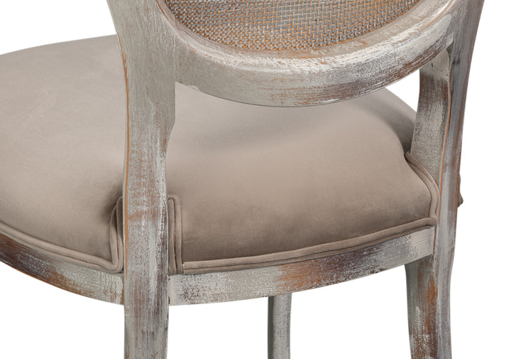 Oval Cane Back S/Chair, Grey Oak, Grey