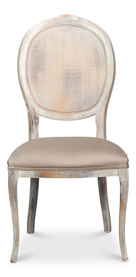 Oval Cane Back S/Chair, Grey Oak, Grey