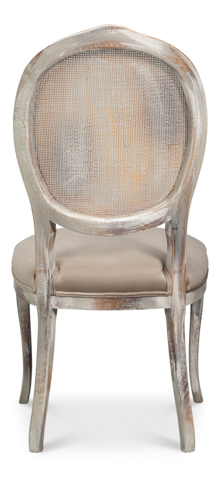 Oval Cane Back S/Chair, Grey Oak, Grey