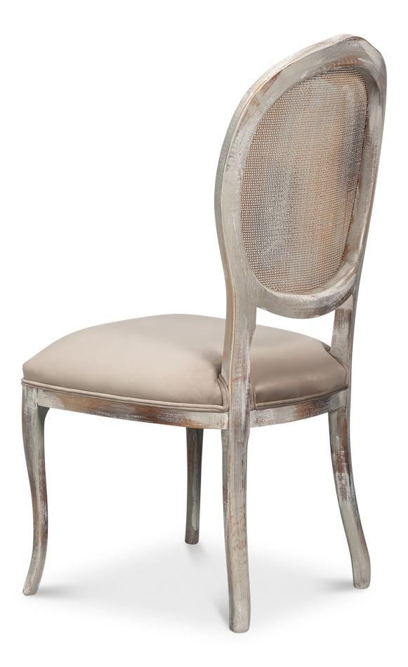 Oval Cane Back S/Chair, Grey Oak, Grey