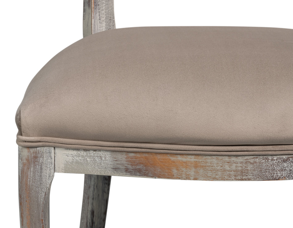 Oval Cane Back S/Chair, Grey Oak, Grey