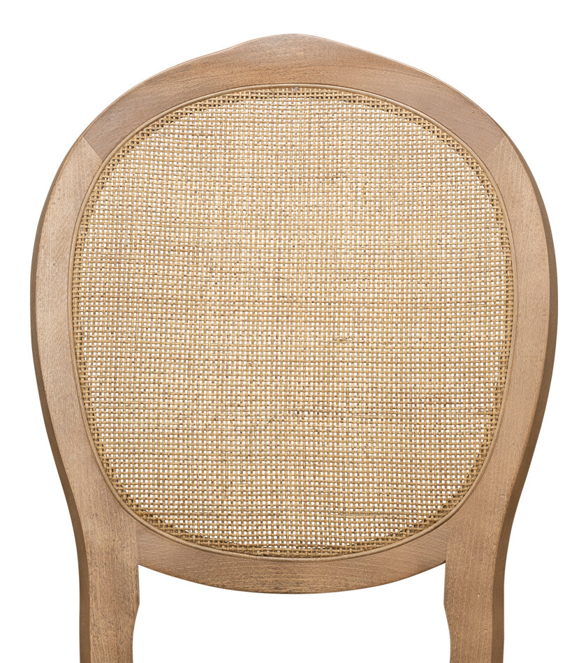 American Home Furniture | Sarreid - Oval Cane Back S/Chair - Drftwd Charcoal  - Set of 2