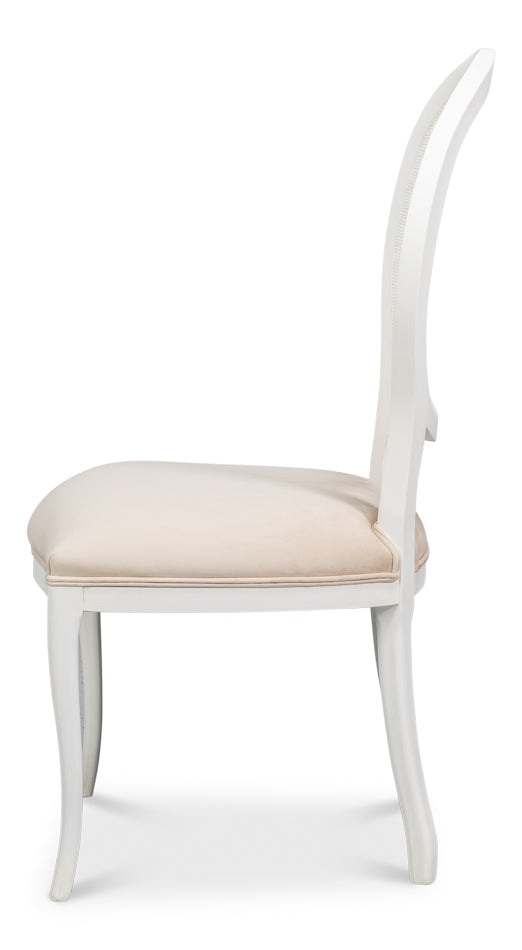 Oval Cane Back S/Chair, Cortina White