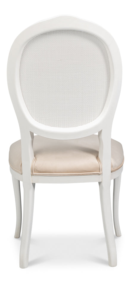 Oval Cane Back S/Chair, Cortina White