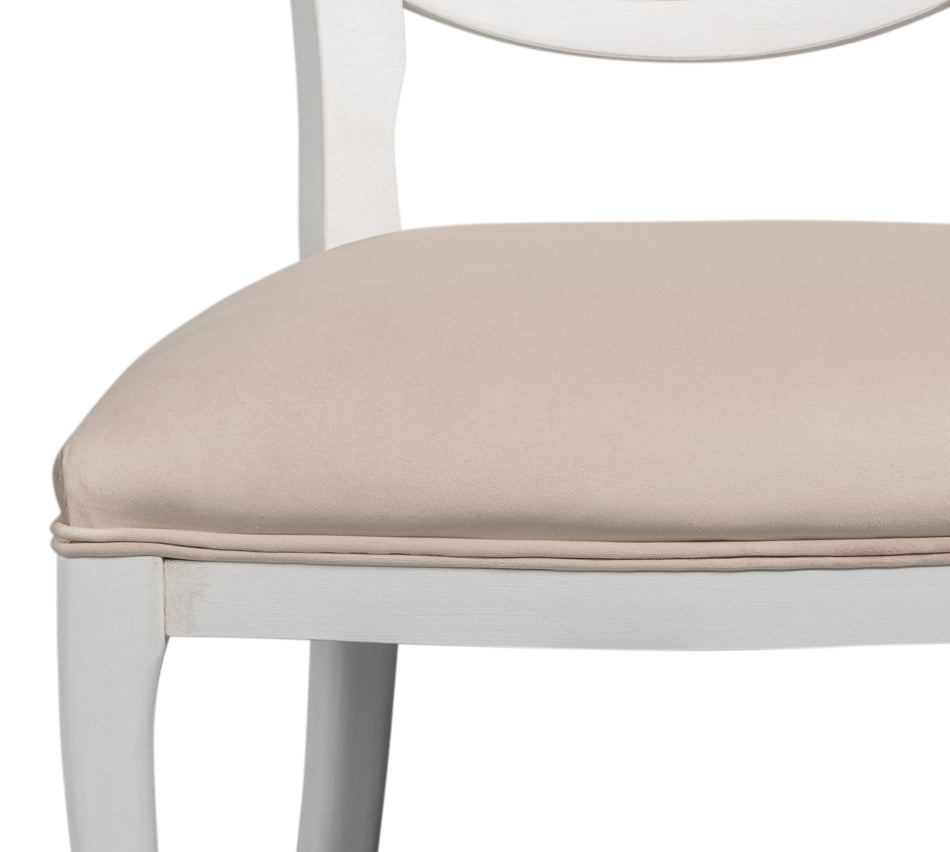 Oval Cane Back S/Chair, Cortina White