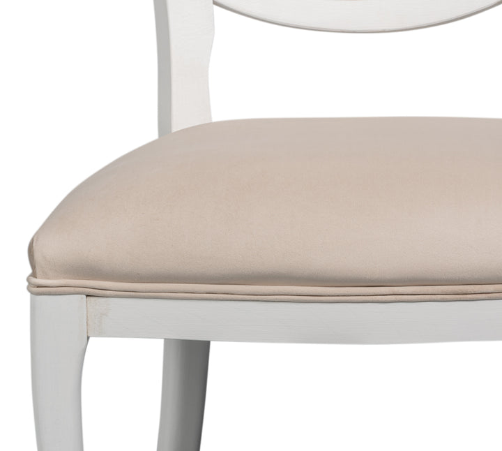 Oval Cane Back S/Chair, Cortina White