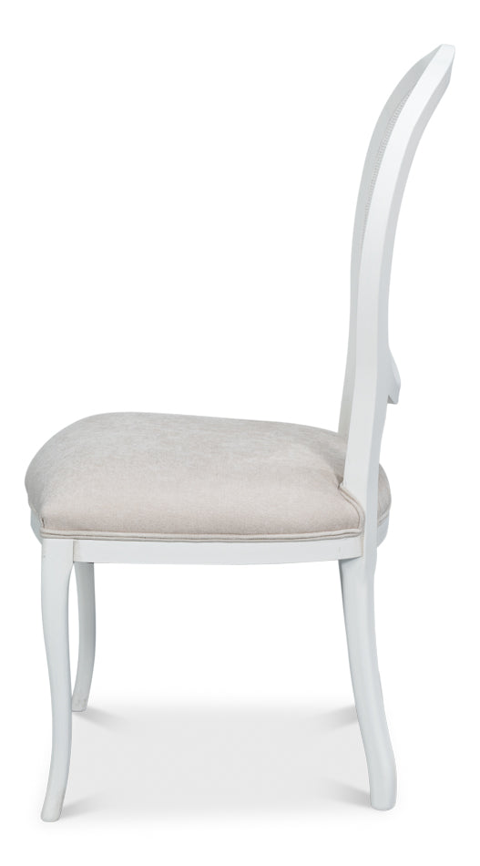 Oval Cane Back S/Chair, Cortina White