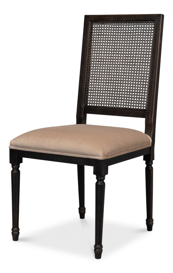 American Home Furniture | Sarreid - Cane Back Side Chair - Nero - Toffee - Set of 2