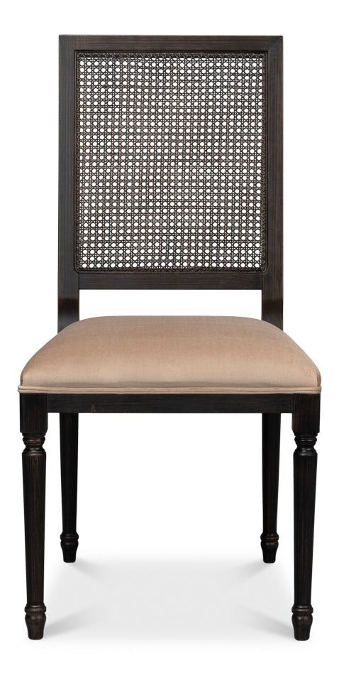 American Home Furniture | Sarreid - Cane Back Side Chair - Nero - Toffee - Set of 2