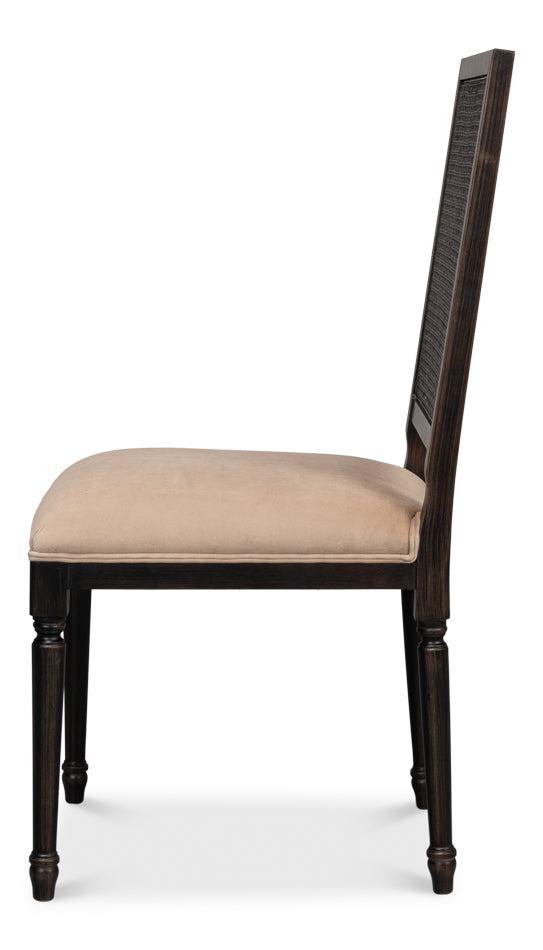 American Home Furniture | Sarreid - Cane Back Side Chair - Nero - Toffee - Set of 2