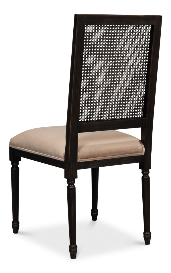 American Home Furniture | Sarreid - Cane Back Side Chair - Nero - Toffee - Set of 2