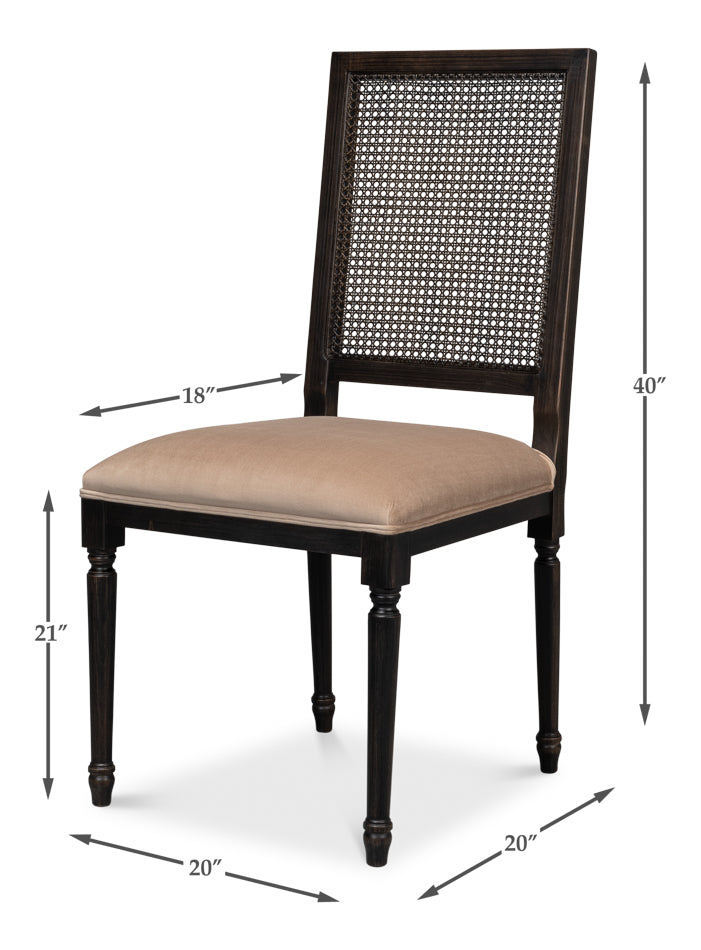 American Home Furniture | Sarreid - Cane Back Side Chair - Nero - Toffee - Set of 2