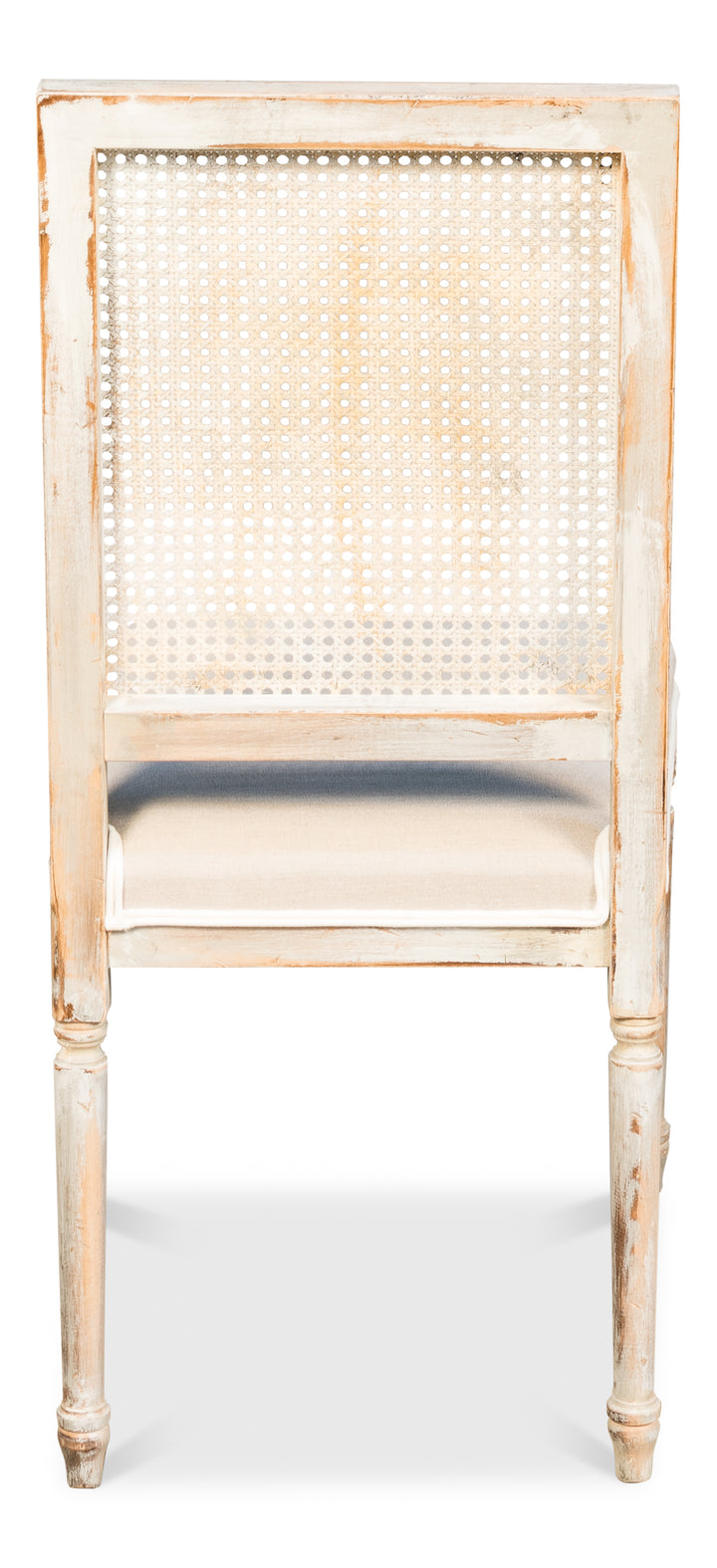 Cane Back Side Chair, Grey Oak, Flax