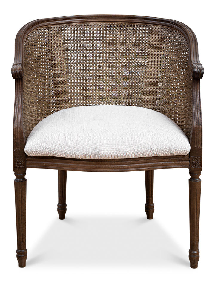 American Home Furniture | Sarreid - Louis Xvi Tub Chair Driftwood Oatmeal