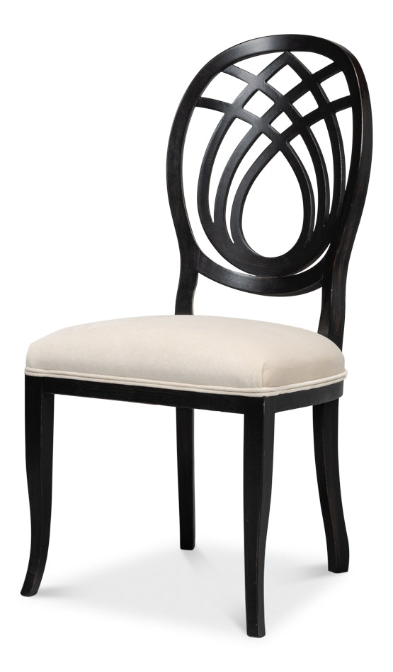 American Home Furniture | Sarreid - Goccia Side Chair - Nero - Banks Organza - Set of 2