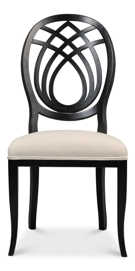 American Home Furniture | Sarreid - Goccia Side Chair - Nero - Banks Organza - Set of 2