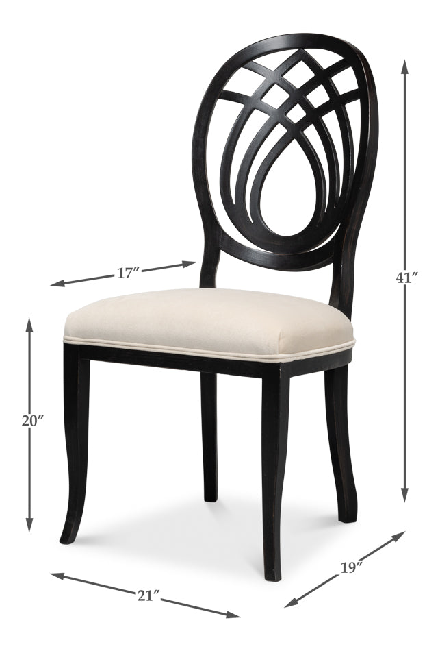 American Home Furniture | Sarreid - Goccia Side Chair - Nero - Banks Organza - Set of 2