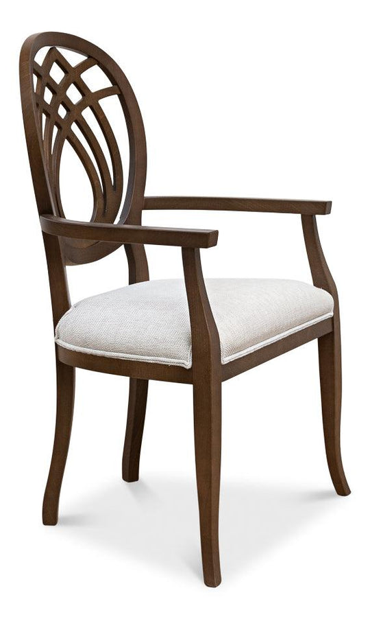 Sarreid Goccia Arm Chair - Driftwood - Oatmeal - Set of 2 DINING CHAIRS