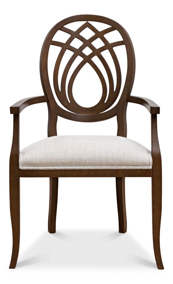 Sarreid Goccia Arm Chair - Driftwood - Oatmeal - Set of 2 DINING CHAIRS