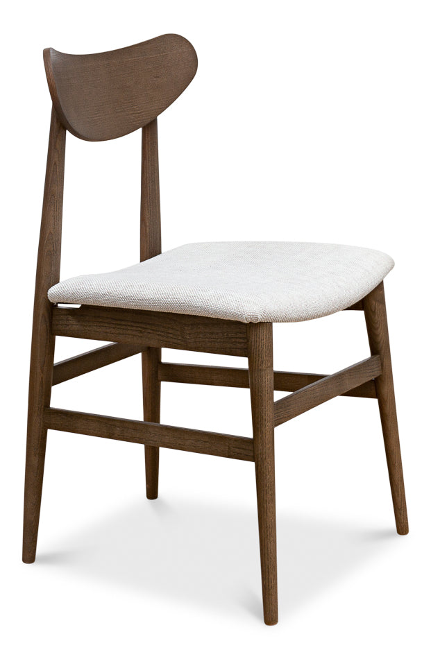 American Home Furniture | Sarreid - Mid-Century Side Chair Driftwood Oatmeal - Set of 2