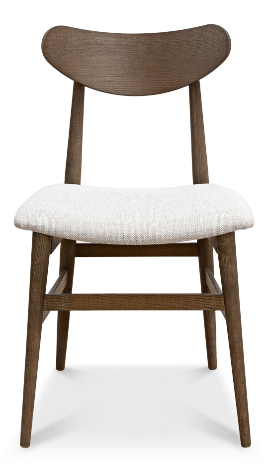 American Home Furniture | Sarreid - Mid-Century Side Chair Driftwood Oatmeal - Set of 2