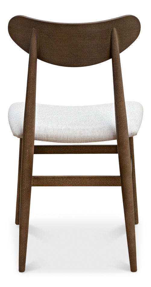 American Home Furniture | Sarreid - Mid-Century Side Chair Driftwood Oatmeal - Set of 2