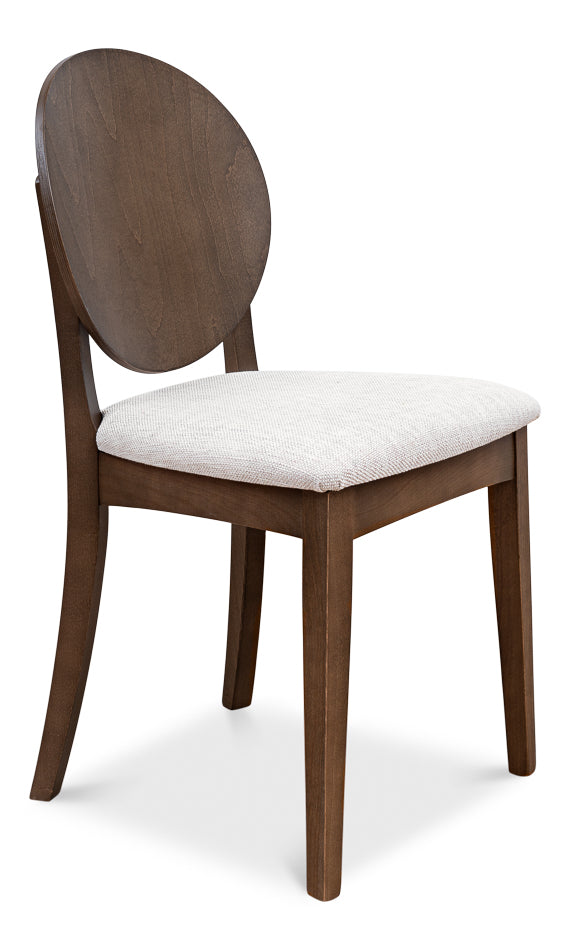 American Home Furniture | Sarreid - Round Back Side Chair - Driftwood Oatmeal - Set of 2