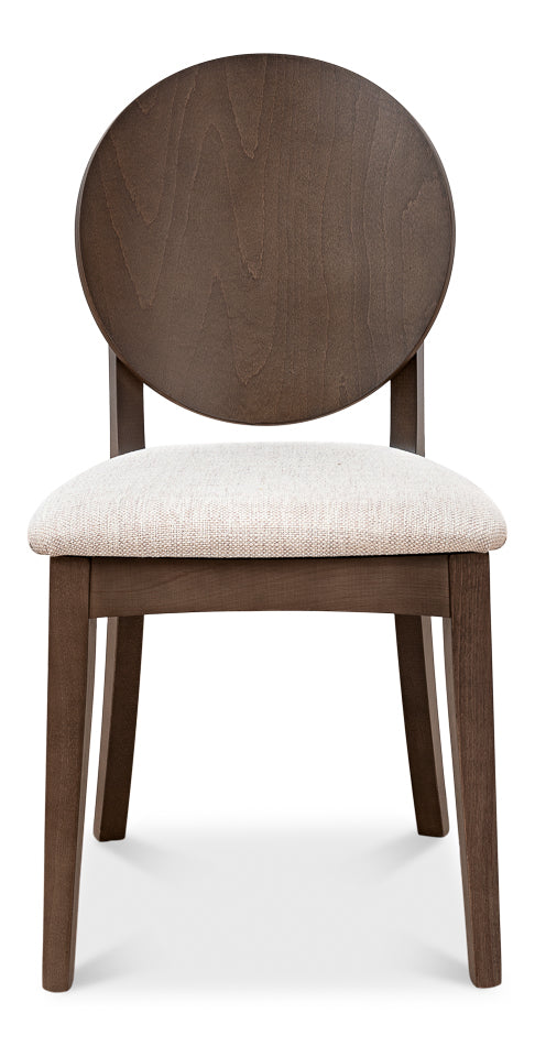 American Home Furniture | Sarreid - Round Back Side Chair - Driftwood Oatmeal - Set of 2