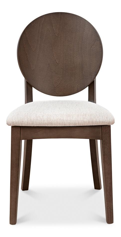 Sarreid Round Back Side Chair - Driftwood Oatmeal - Set of 2 DINING CHAIRS