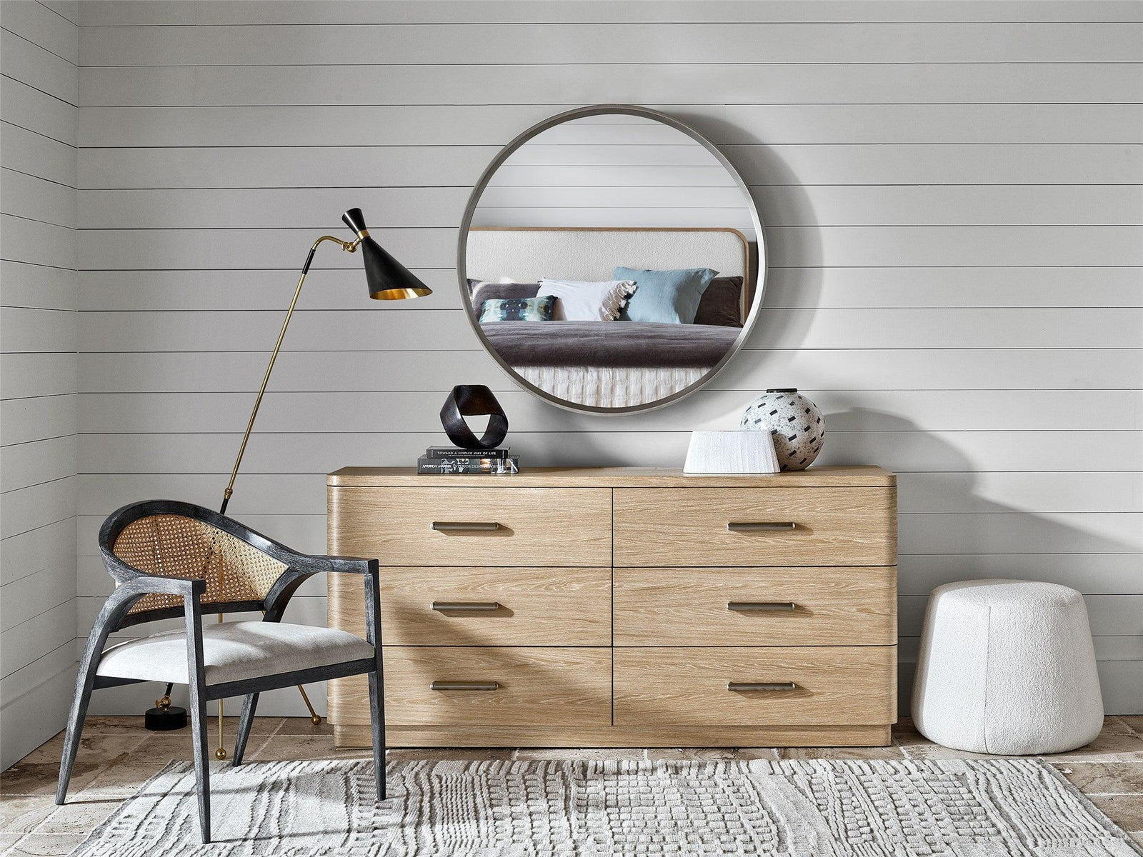 Universal Furniture Modern Nomad Round Metal Mirror WALL MIRRORS