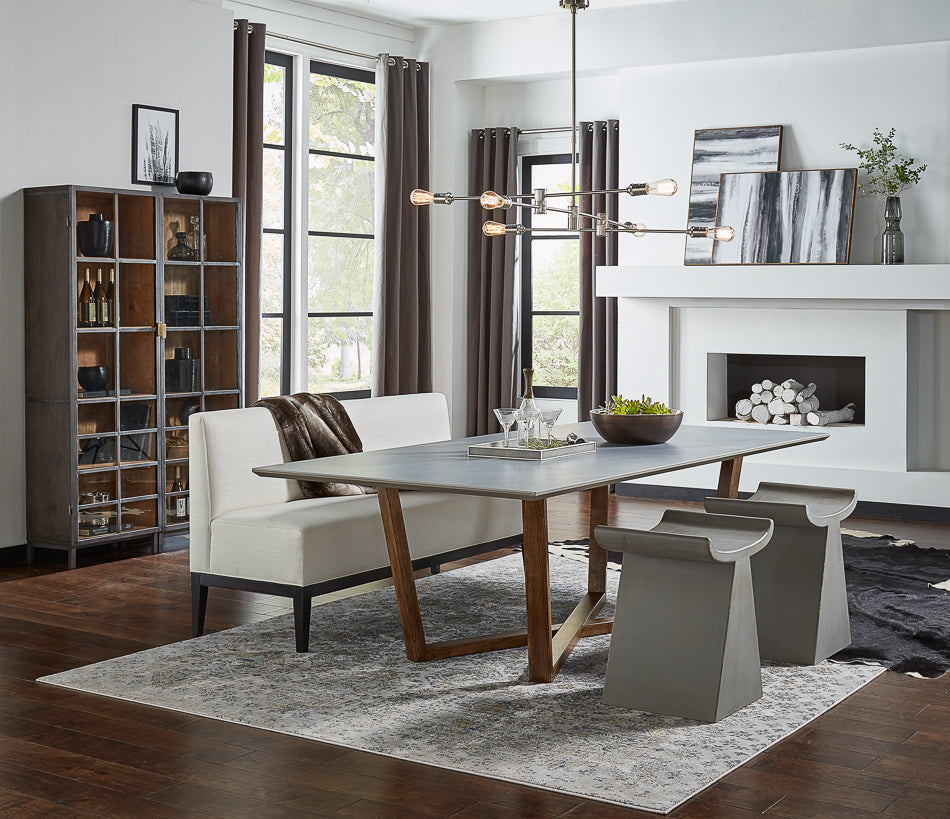 American Home Furniture | Sarreid - Double Pedestal Dining Table