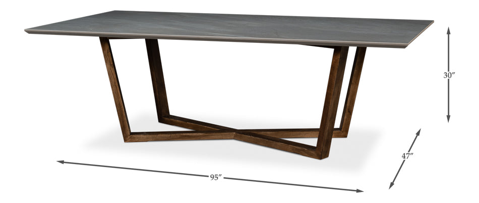 American Home Furniture | Sarreid - Double Pedestal Dining Table