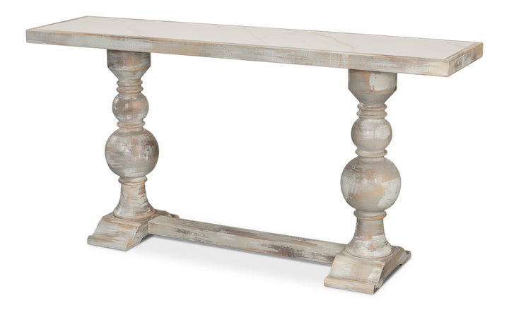 American Home Furniture | Sarreid - Stacy Double Pedestal Console