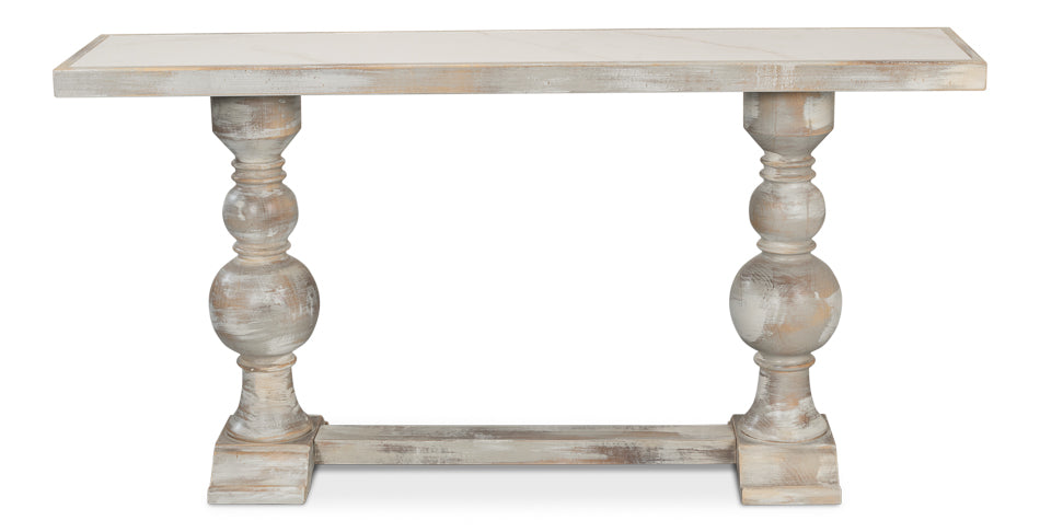 American Home Furniture | Sarreid - Stacy Double Pedestal Console