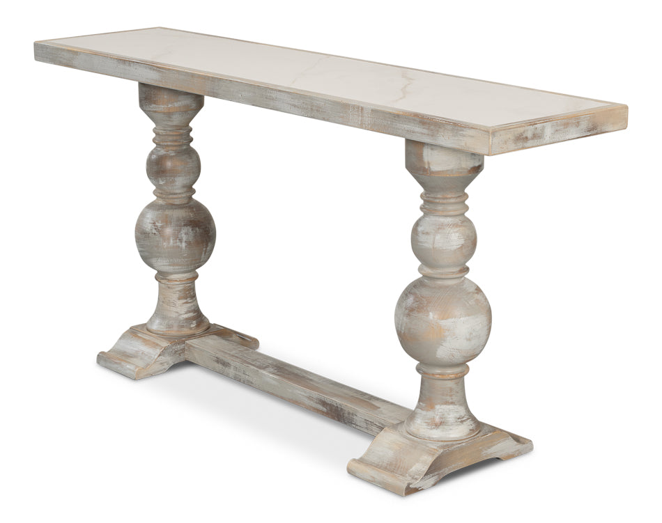 American Home Furniture | Sarreid - Stacy Double Pedestal Console