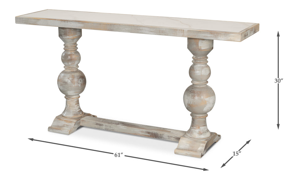 American Home Furniture | Sarreid - Stacy Double Pedestal Console