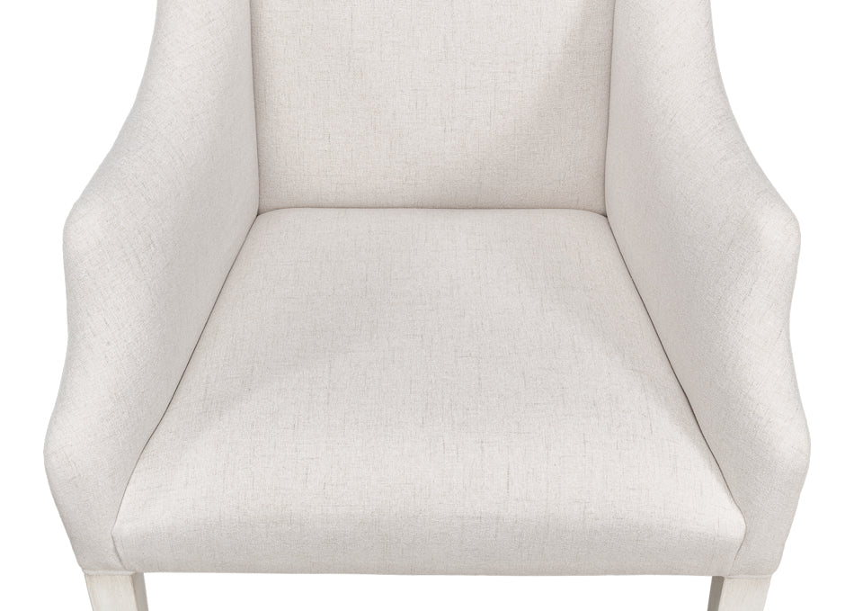 American Home Furniture | Sarreid - Captains Chair Cortina White Cream Fabrc