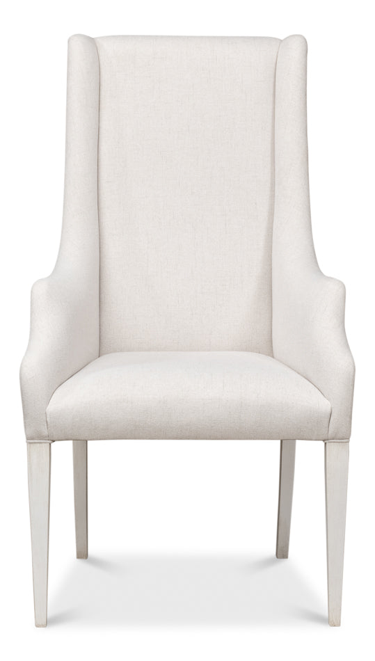 American Home Furniture | Sarreid - Captains Chair Cortina White Cream Fabrc